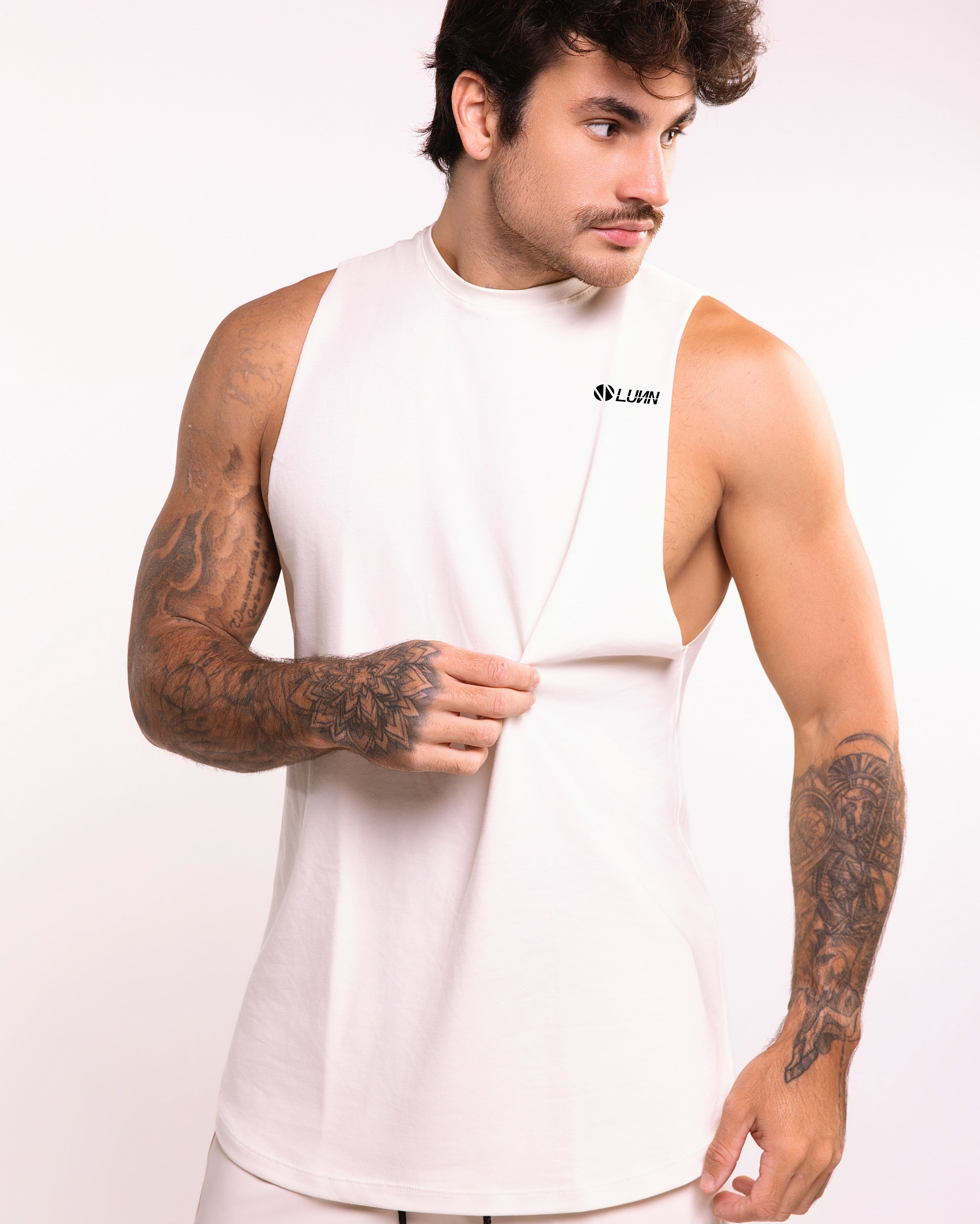 Camiseta Regata Aberta Branco