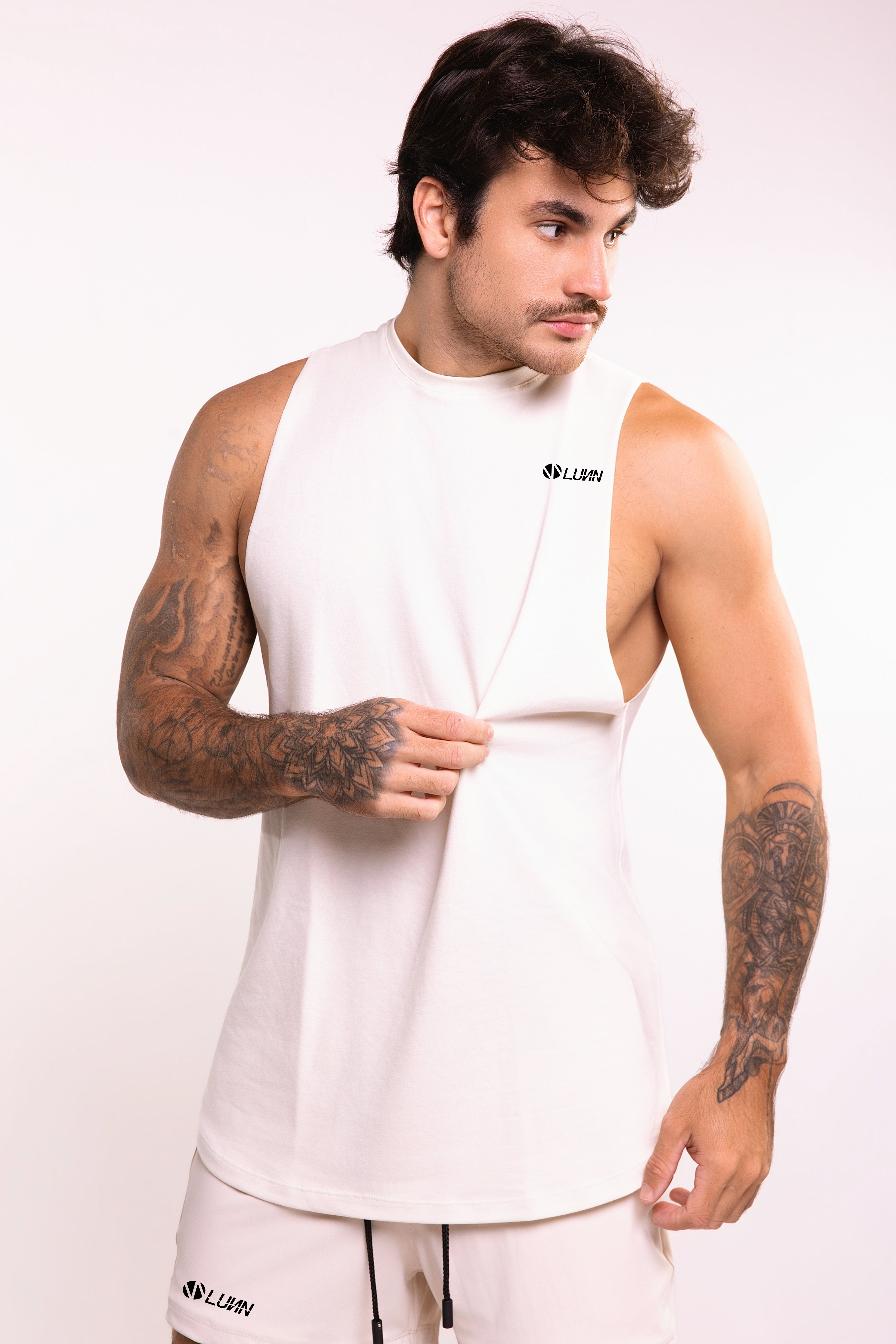 Camiseta Regata Aberta Branco